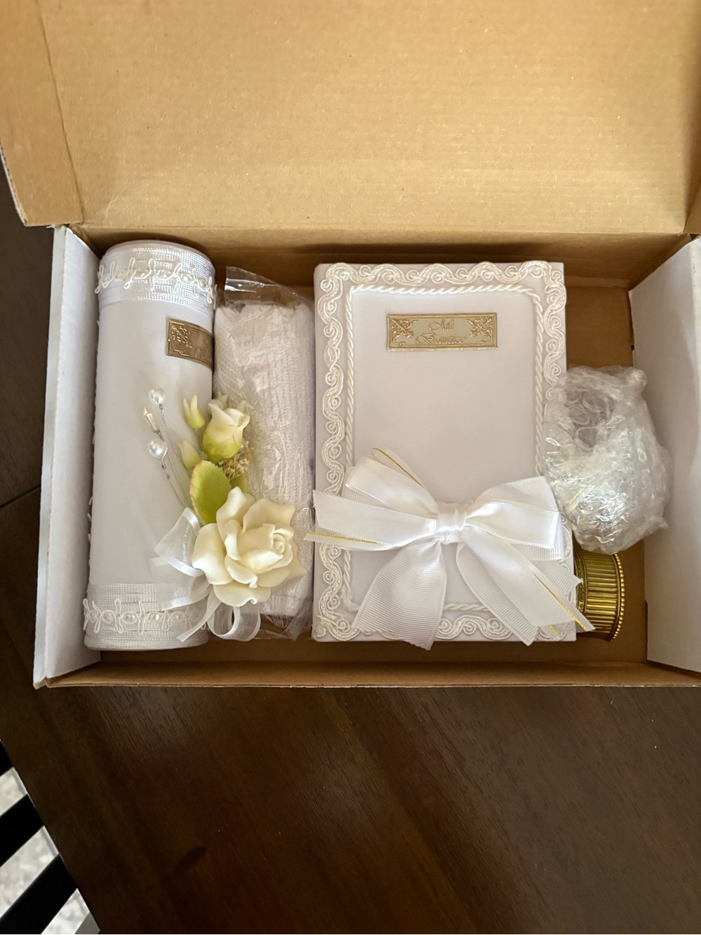 Elegant White baptism candle set
